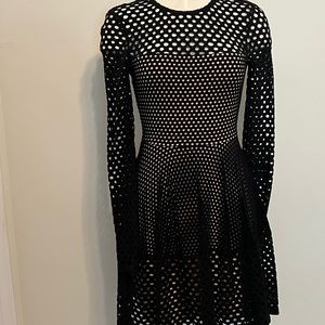 BCBGMAXAZRIA black and nude dress